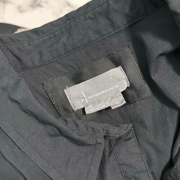 By Anthropologie Cap-Sleeve Shirt Dress L - Picture 6 of 9